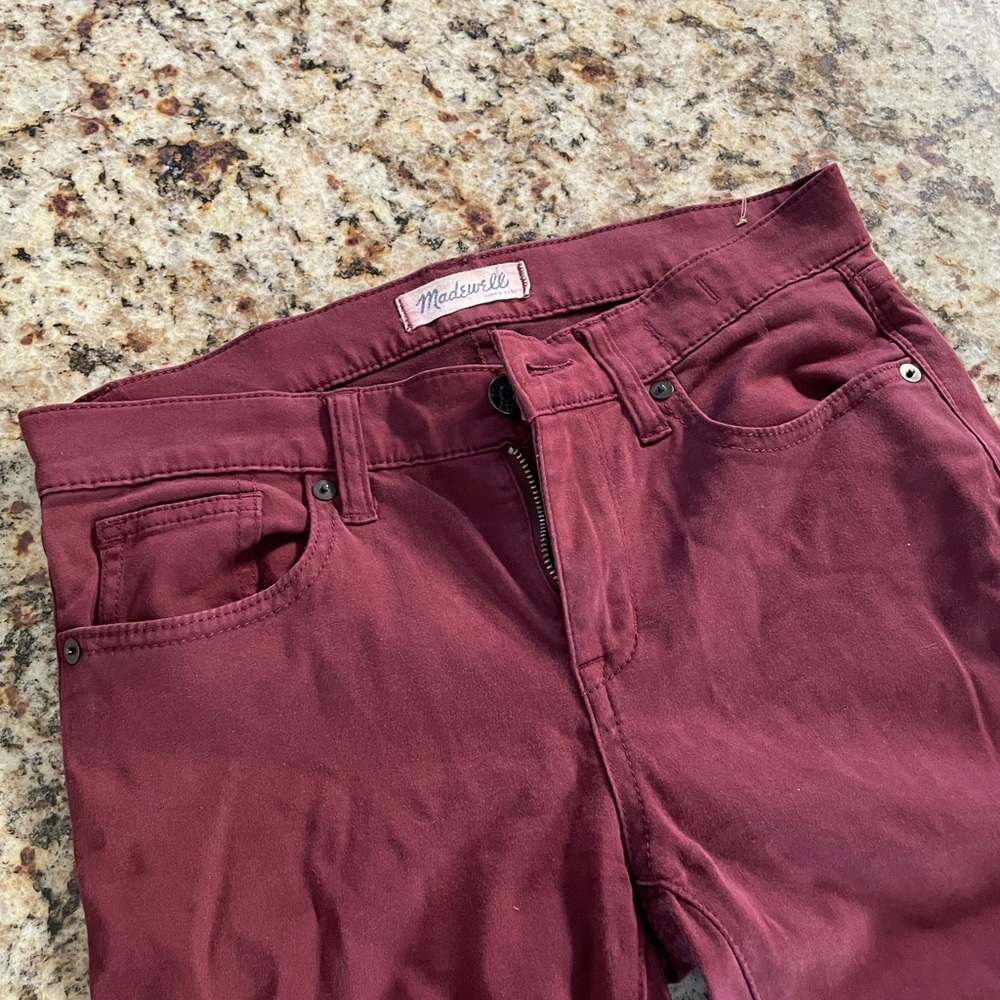 Madewell burgundy skinny jeans